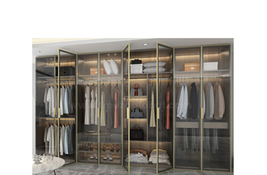 Aluminum Glass Hinged Wardrobe